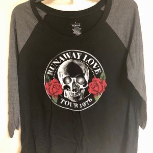 Torrid Skull Baseball Sleeve Tee